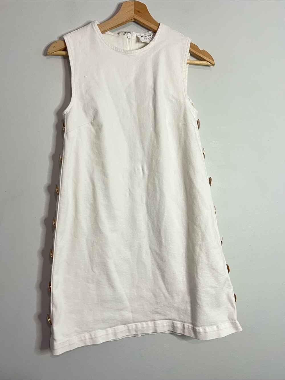 Tuckernuck Hyacinth Hoise Bitst White Mini Dress with gold Buttons size xxs - Picture 3 of 6